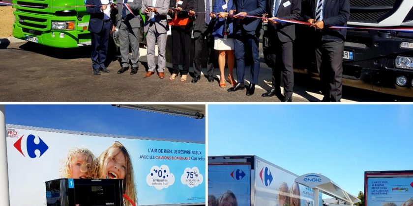 Carrefour et GNVERT ont inauguré la station de biométhane carburant (bioGNV) de Combs-la-Ville (Seine et Marne)