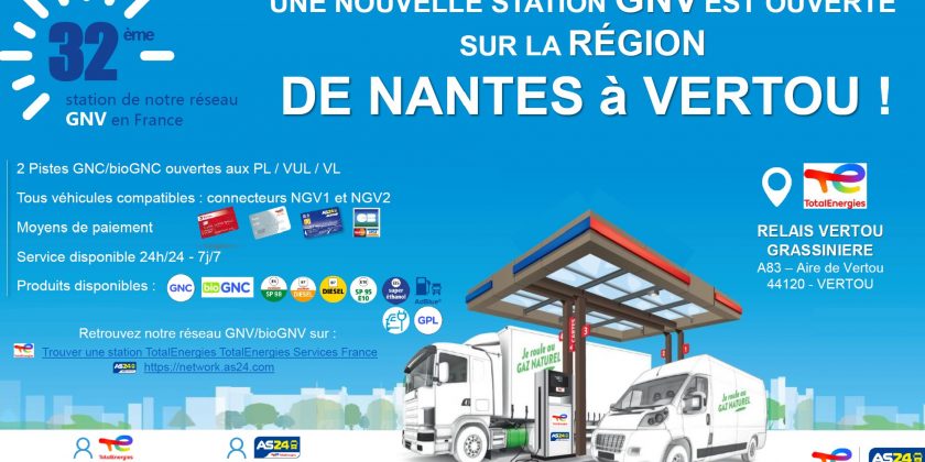 TotalEnergies enchaîne les ouvertures de stations GNV/bioGNV en cette fin d’année 2022